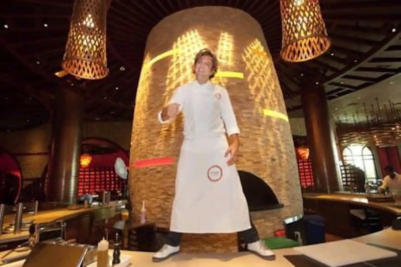 Giorgio Locatelli poses for a photo at Ronda Locatelli restaurant in Dubai. Jaime Puebla / The National