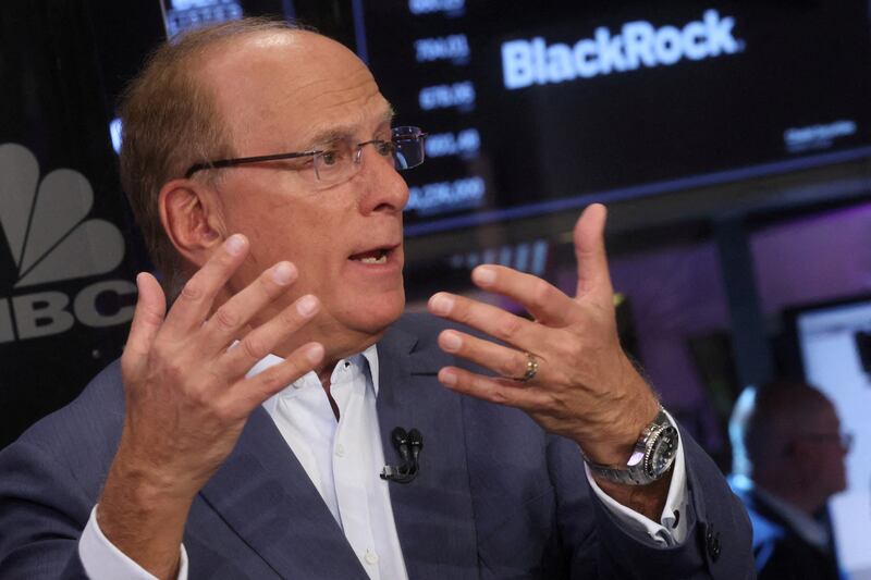 Larry Fink, chairman and chief executive of BlackRock, said 'the amount of power that's needed to use AI has a huge impact on society'. Reuters