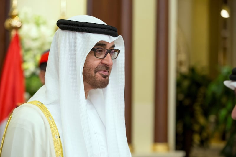 President Sheikh Mohamed received condolences on the death of Sheikh Khalifa from China's President Xi Jinping. Photo: Crown Prince Court - Abu Dhabi