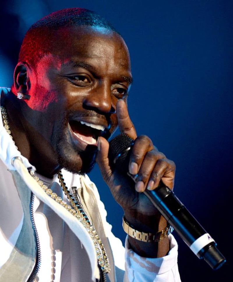 US singer Akon performs during the 14th edition of the music festival Mawazine on June 3, 2015 in Rabat. AFP 