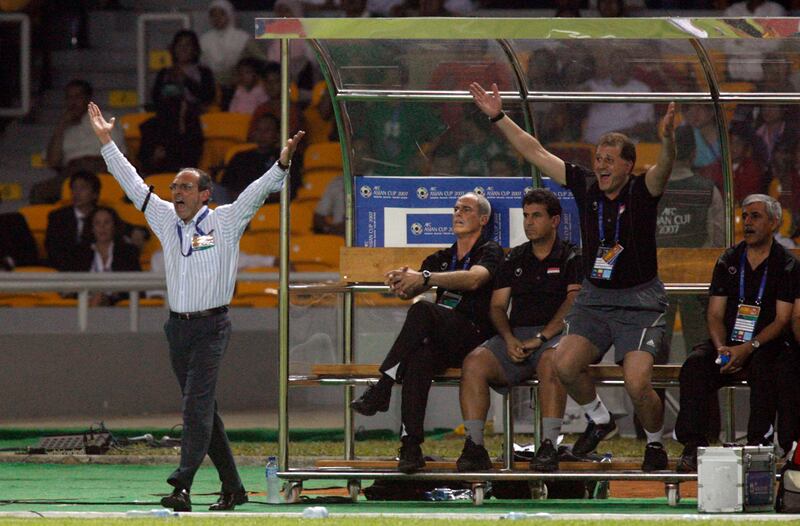 Iraq head coach Jorvan Vieira of Brazil remonstrates on the touchline during the 2007 Asian Cup final. Reuters