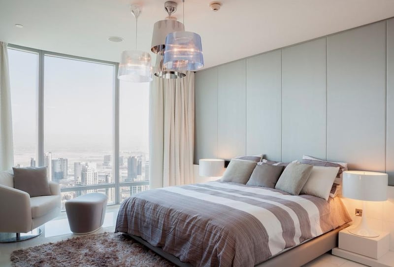 The property has stunning views of Dubai enhanced by floor-to-ceiling windows throughout the space. Courtesy Knight Frank