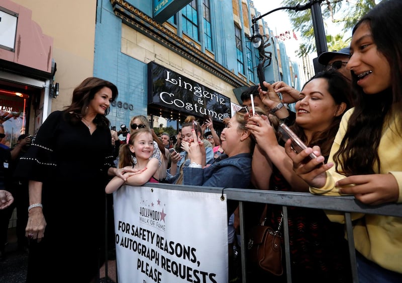 Actor Lynda Carter greets fans before unveiling her star on the Hollywood Walk of Fame. Mario Anzuoni / Reuters