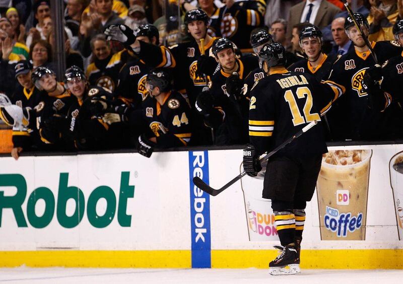 Jarome Iginla's shootout goal gave Boston the win on Thursday night. Jared Wickerham / Getty Images / AFP