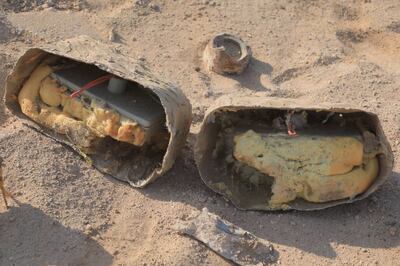 Houthi-made rock mines found in Yemen. Photo: Project Masam