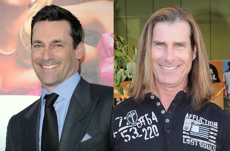 Jon Hamm and Fabio (AFP Photo and Getty Images)