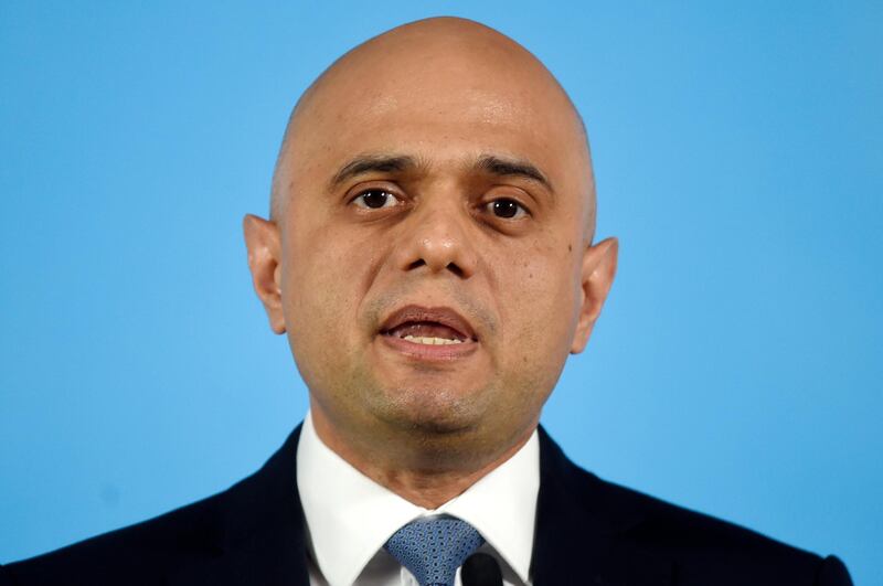 LONDON, ENGLAND - JUNE 12:  British Home Secretary Sajid Javid delivers a speech as he launches his Conservative Party Leadership Campaign on June 12, 2019 in London, England. (Photo by Peter Summers/Getty Images)