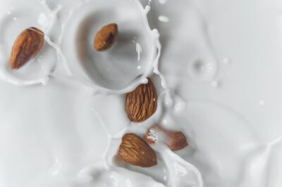 Almond milk has a low calorie and low protein content. Unsplash