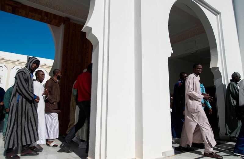 Students are seen at the The Mohammed VI Institute for the Training of Imams Morchidines and Morchidates in the Moroccan capital Rabat. AFP