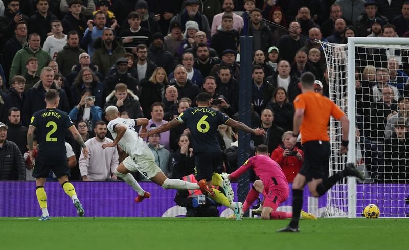 Tottenham Hotspur's Richarlison scores their third goal. Action Images 