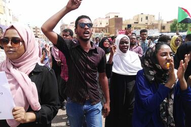 Sudanese protesters march in Khartoum on August 1, 2019, to denounce the Al Obeid killings. AFP