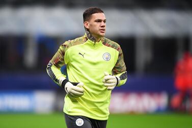 Manchester City goalkeeper Ederson was substituted at half-time during his side's Champion league draw against Atalanta on Wednesday. Getty
