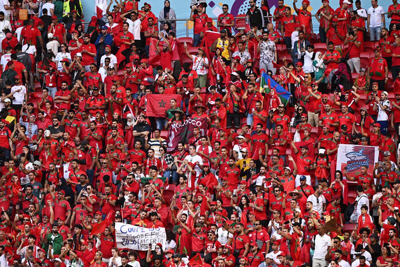 Sea of red: Morocco fans make Qatar's Al Bayt Stadium feel like home
