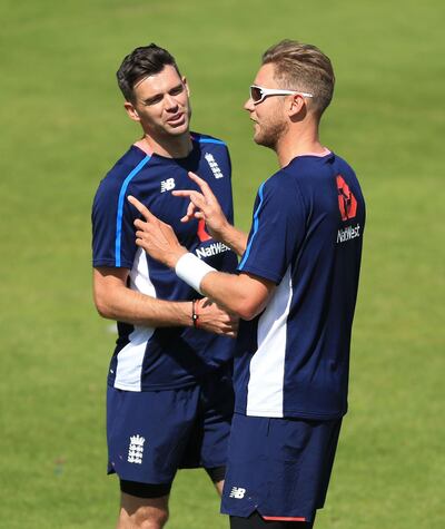 England's Stuart Broad, right, with James Anderson.