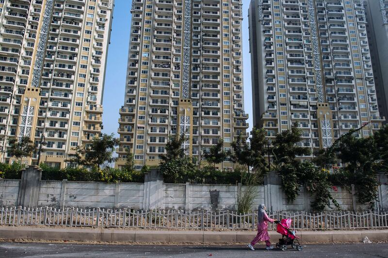 Apartments in New Delhi. Analysts fear a third wave of Covid-19 infections could slow the growth of India's property sector. AFP