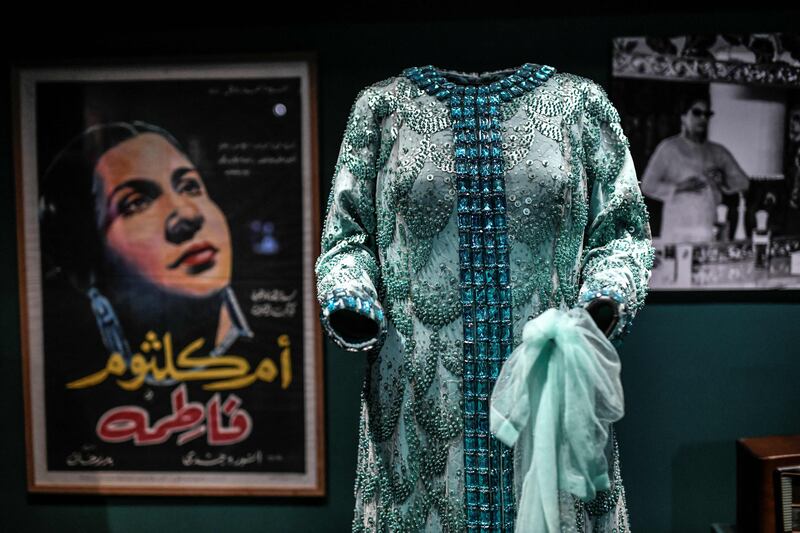 An area is dedicated to the Egyptian-born singer Umm Kulthum as part of the Divas exhibit. AFP