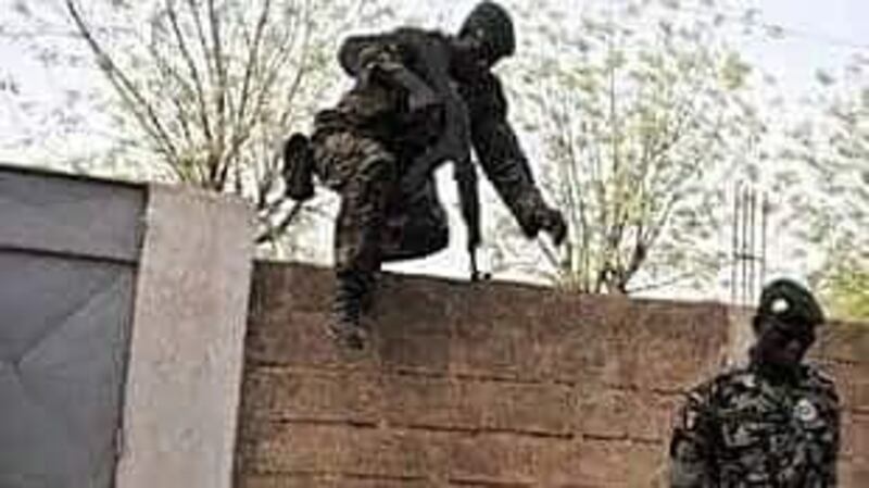 Malian military enter the residence of Mali President Ibrahim Boubakar Keita in Bamako, Mali.  EPA