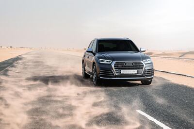 The 2018 Audi SQ5 on the roads near Salalah, Oman. Look out for blustering crosswinds. Audi