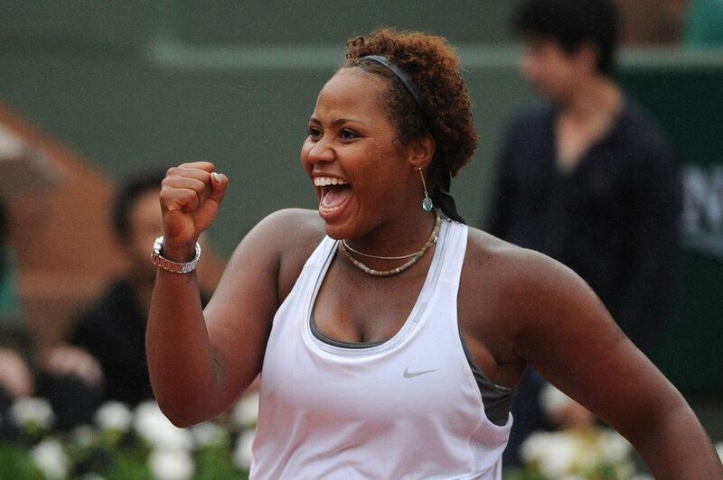 USA's Taylor Townsend celebrates her victory over France's Alize Cornet at the end of their French Open second round match at Roland Garros on Wednesday. Dominique Faget / AFP / May 28, 2014  