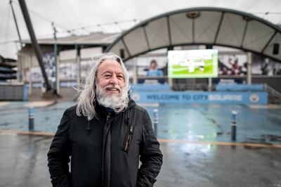 Feature on Manchester City FC at the Etihad complex and Manchester city centre.
PIC shows fan Chris Phillips.