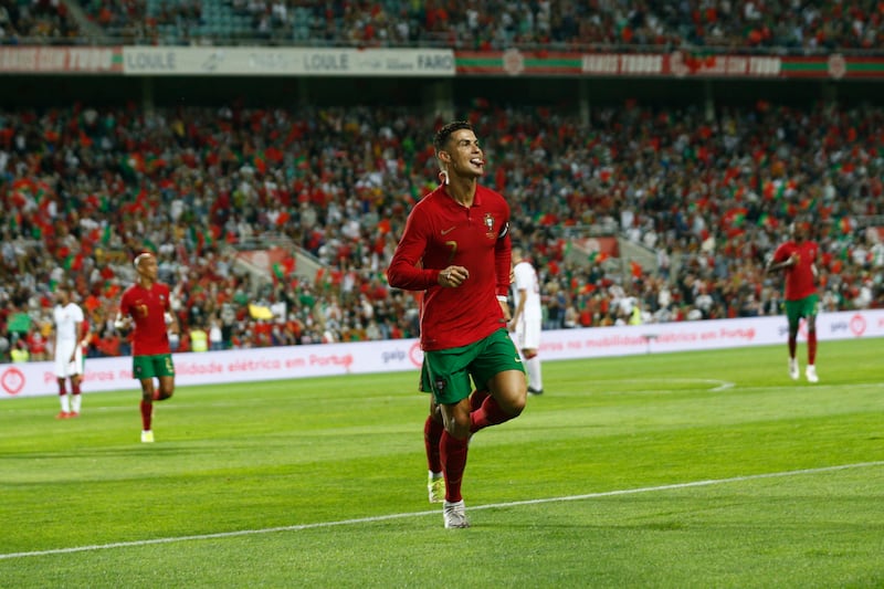 Cristiano Ronaldo celebrates his goal. EPA