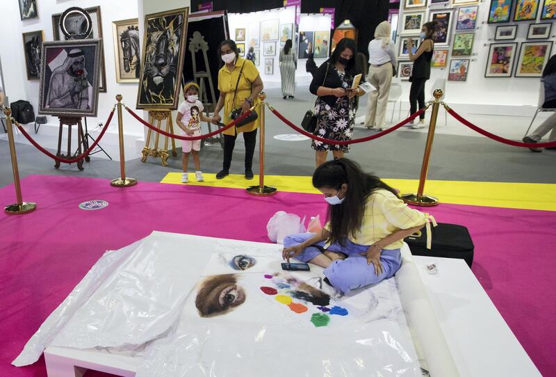 Dubai, United Arab Emirates - Rangoli Art at the World Art Dubai at Dubai World Trade Centre.  Leslie Pableo for The National for Razmig's story