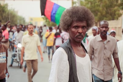 An anti-military protester in Port Sudan on the Red Sea on June 30, 2022.  Reuters