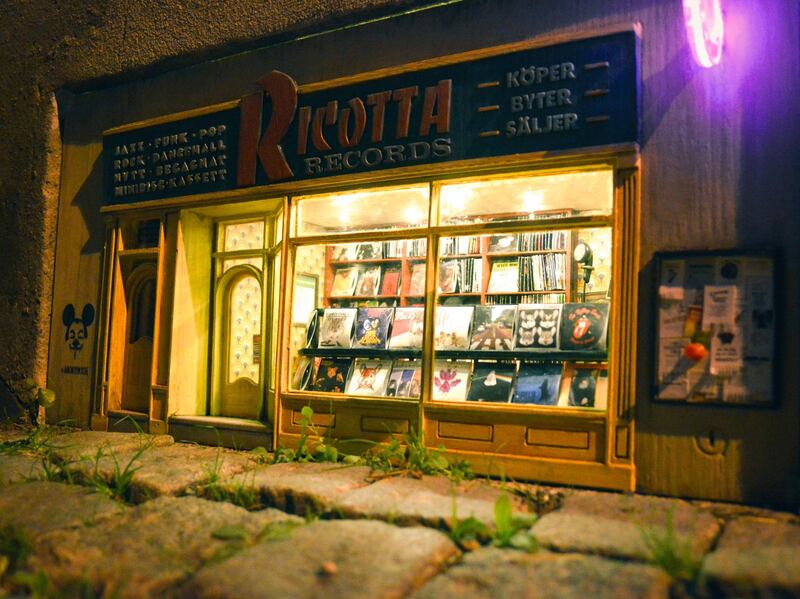 A miniature record shop by Anonymouse. Courtesy Anonymouse MMX