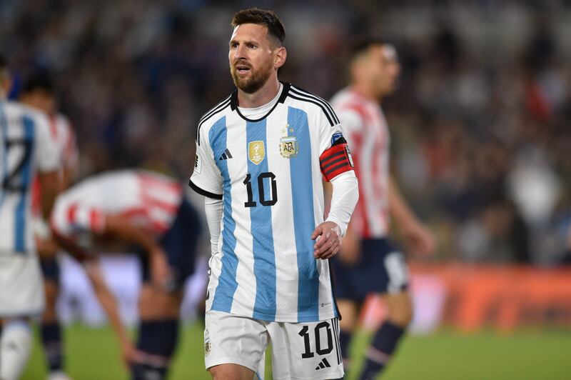 Argentina's Lionel Messi walks off the field at the final whistle. AP