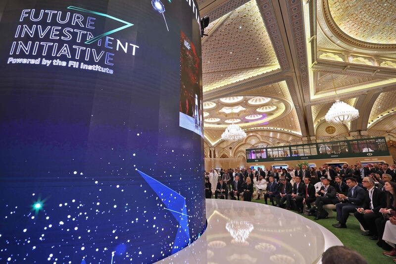 Attendees take part in the annual Future Investment Initiative (FII) conference in the Saudi capital Riyadh. AFP