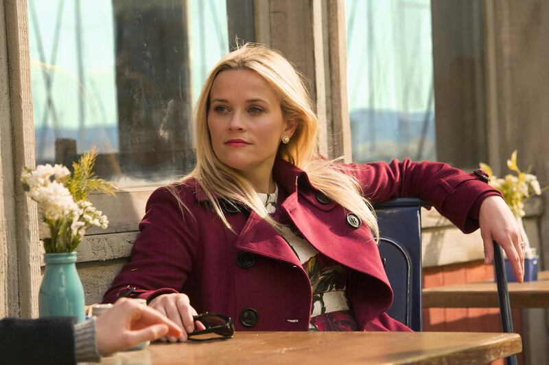This image released by HBO shows Reese Witherspoon in "Big Little Lies." The program is nominated for an Emmy Award for outstanding limited series.  The Emmy Awards ceremony, will air on Sept. 17. (Hilary Bronwyn Gayle/HBO via AP)