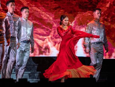 Rocio Montoya dancing the Seville Suite in 'Riverdance' at Jubilee Park. Victor Besa / The National