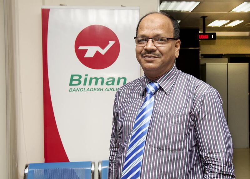 Iqbal Chowdhury, a regional manager of Biman Bangaladesh Airlines. Vidhyaa for The National 