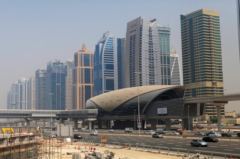 DUBAI, UAE. September 7, 2014 - Photograph of  JLT metro station in Dubai, September 7, 2014. (Photos by: Sarah Dea/The National, Story by: STANDALONE, News)
