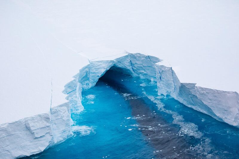 The images revealed tunnels under the iceberg, as well as deep fissures extending downwards. AFP