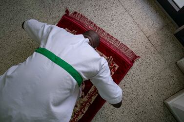 Ramadan in Dubai Central Jail in Al Awir.
A Muslim Convert prays.
Antonie Robertson/The National