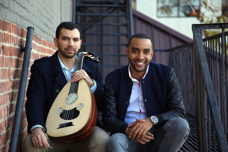 Franco-Algerian oud player Redha Benabdallah (left) and Martinican pianist Maher Beauroy