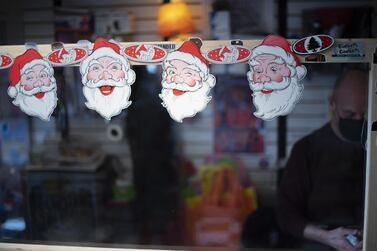 Christmas decorations in Rehoboth Beach, Delaware. This year’s sales have broken the record, with e-commerce hitting highs of 120 per cent growth on some days compared with last year, according to Adobe Digital Insights found. AFP 