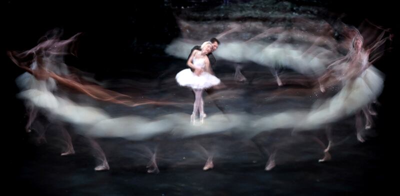 Ballerinas from the Birmingham Royal Ballet perform Swan Lake at the Festival Theatre in Edinburgh, Scotland. Reuters