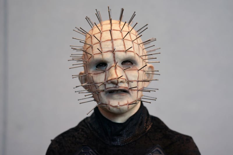 A cosplayer dresses up as Pinhead from the 'Hellraiser' films. AFP