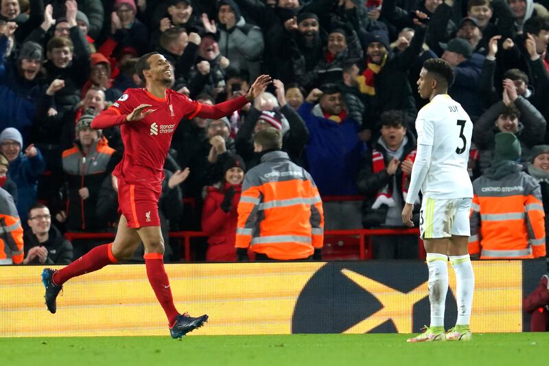 Joel Matip – 8. The 30-year-old stepped out of defence with the ball and disrupted the opposition’s shape. He took his goal superbly and made sure Alisson’s early error was not punished. AP Photo 