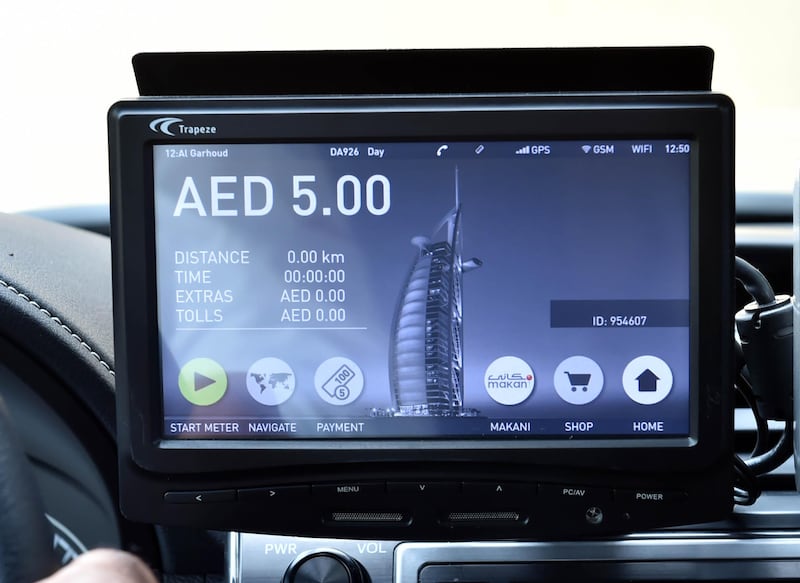 All cabs in Dubai - 10,550 vehicles - will be fitted with the smart meter by the end of June 2018, according to the Roads and Transport Authority. Courtesy RTA