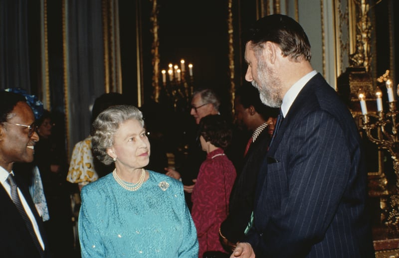 Queen Elizabeth II meets Mr Waite at a Commonwealth Day reception in London, in 1992. Getty