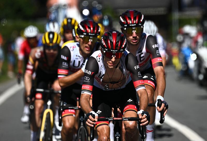 UAE Team Emirates' George Bennett during Stage 9 of the Tour de France before the New Zealand rider tested postive for Covid-19. AFP