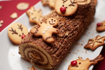 The chocolate yule log originated in France and was based on a wooden log burned over the 12 days of Christmas. Photo: Unsplash / Kisoulou