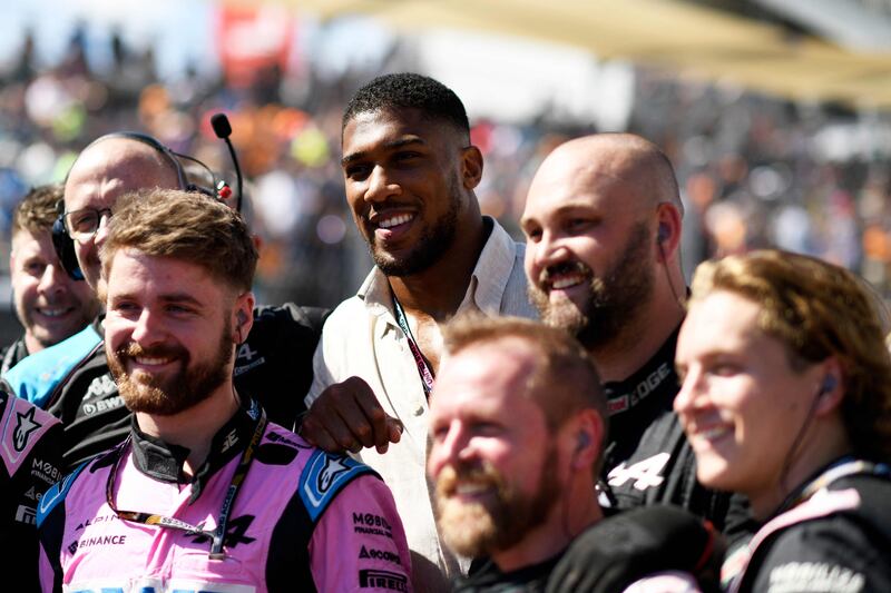 Heavyweight boxer Anthony Joshua during the United States GP in Austin, Texas. AFP