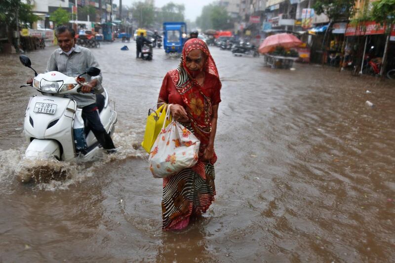 Many streets in Ahmedabad were flooded by Cyclone Tauktae. AP Photo