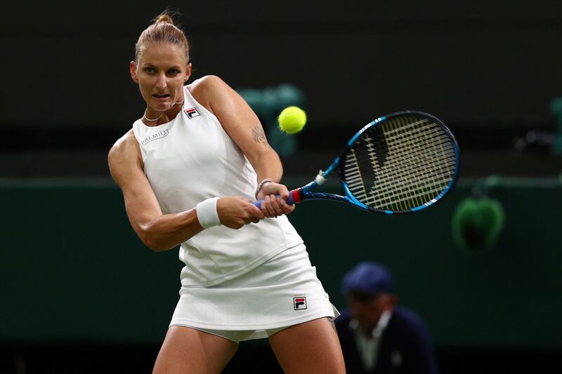 Czech Republic's Karolina Pliskova during her 7-6, 7-5 win over countrywoman Tereza Martincova Tereza Martincova in their first-round match. AFP