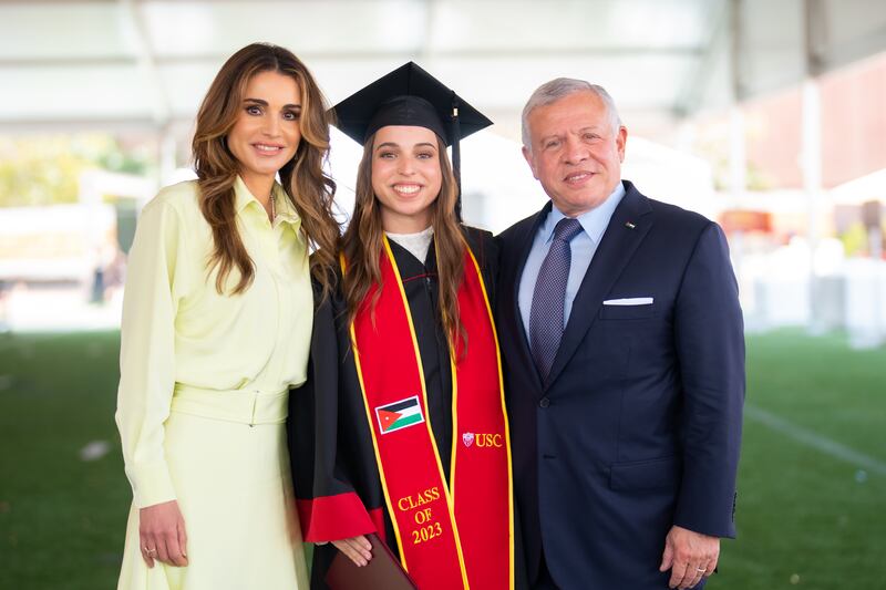 The Jordanian royals at their daughter Princess Salma's graduation in May this year