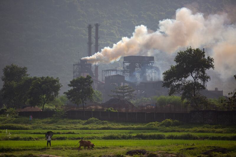 A coal-powered steel plant at Hehal village near Ranchi, in India's eastern state of Jharkhand. AP